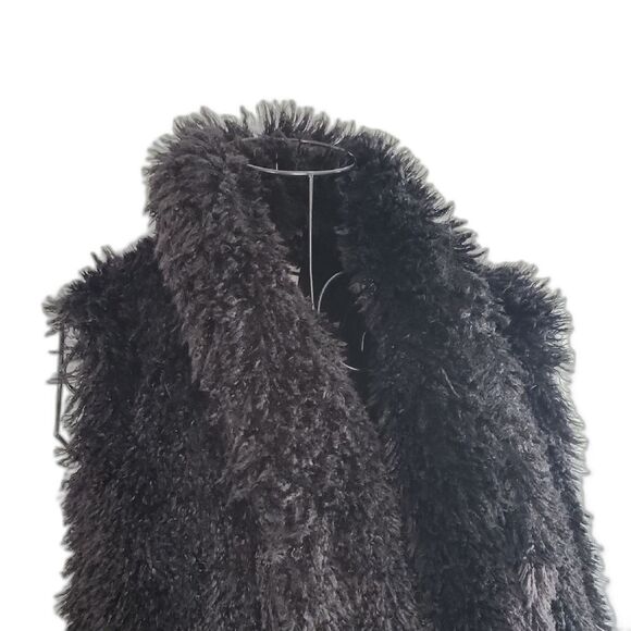 Wynne Collection Women's Plush Teddy Jacket Sz Medium Black Ultra Soft Cozy Glam - Picture 2 of 9